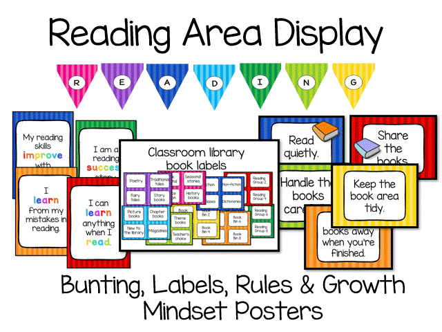 Book Corner/area  Display - bright stripes