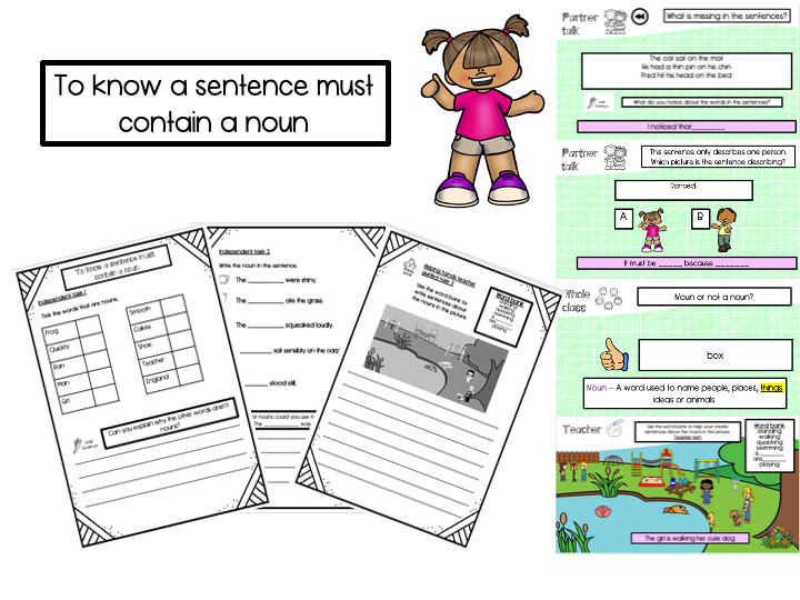 To know a sentence must contain a noun