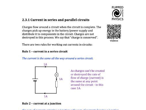 Current in series and parallel circuits
