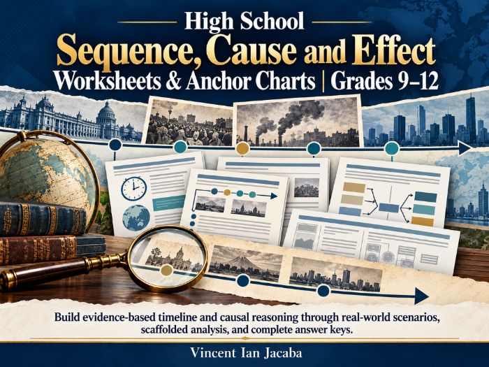 High School Sequence, Cause and Effect Worksheets & Anchor Charts | Grades 9–12