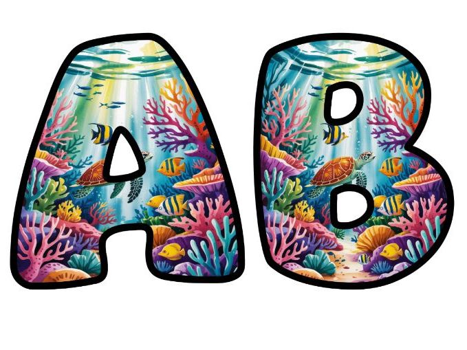Great Barrier Reef Turtle Alphabet Letters | Classroom Display, A-Z 0-9 and Signs