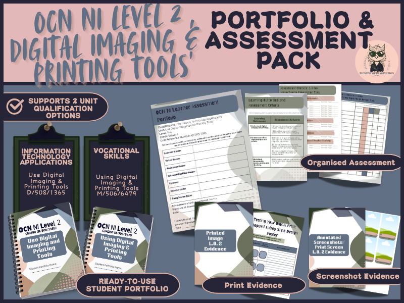 OCN NI L2 Digital Imaging & Printing Tools Portfolio & Assessment Pack
