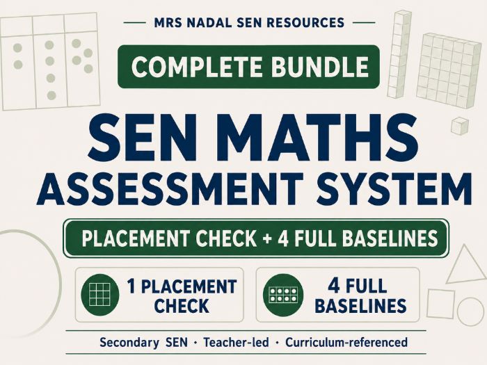 SEN Maths Placement & Baseline Assessment BUNDLE | Early KS1–KS2