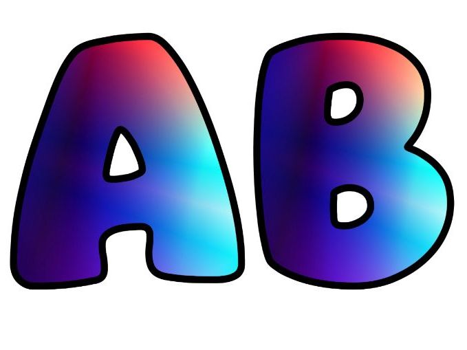 Blue Purple Red Light Classroom Display | Lettering Set | Upper & Lowercase, 0-9 and Signs