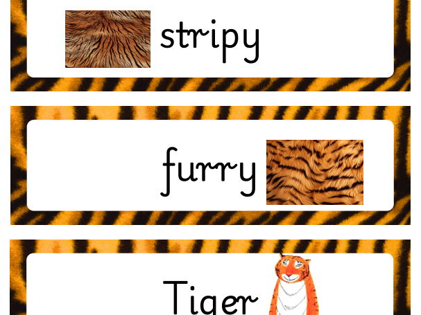 Tiger who came to Tea vocabularly cards