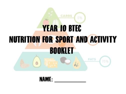 Pearson BTEC Sport, Activity and Fitness - Nutrition Booklet