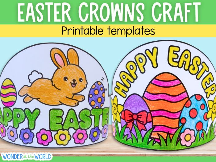 Easter crowns headband craft activity for March April spring hat KS1