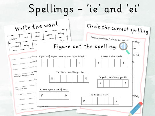 Spellings - ie and ei