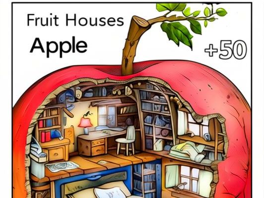 Fruit Houses Apple Coloring Pages +50: Your Creative PDF Adventure!
