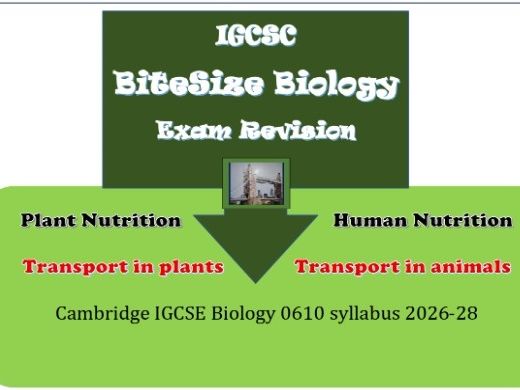 IGCSE Bitesize Biology Micronote: Nutrition & Transport topics