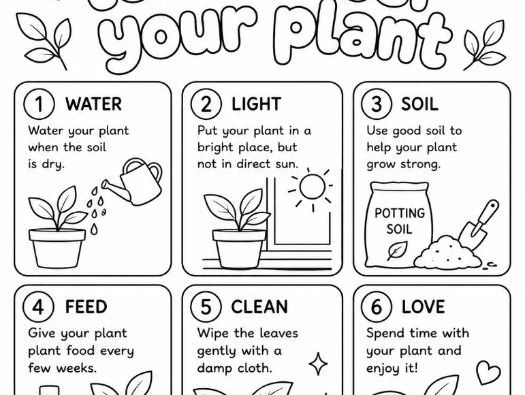 Simple Guide to Looking After Plants Colouring Factsheet
