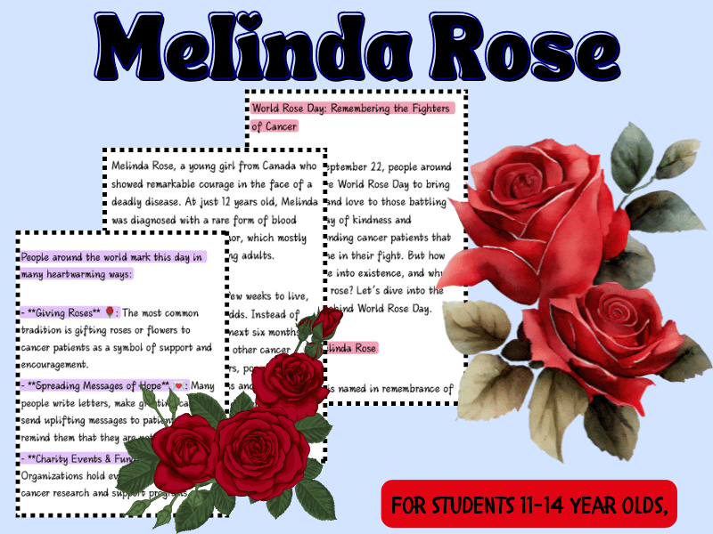 Inspired by the Courage of Melinda Rose ~ September 22 – World Rose Day