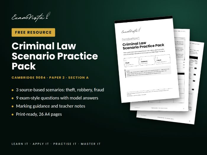 Criminal Law Scenario Pack: Cambridge 9084