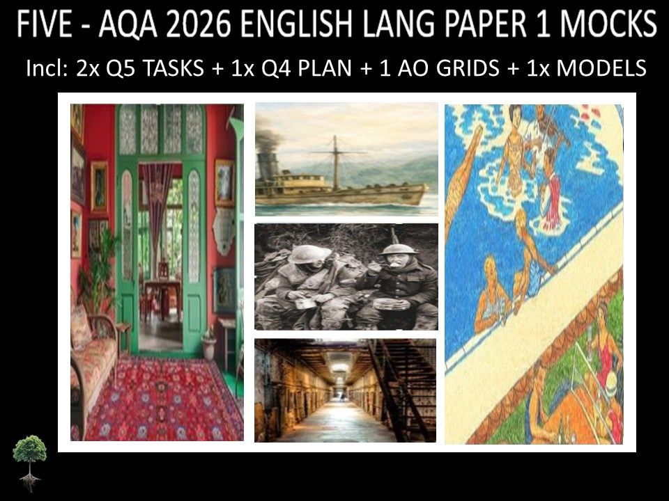 FIVE - AQA PAPER 1 | 2026 FULL MOCKS | Q5 TASKS | Q4 PLAN |AO GRIDS | MODELS