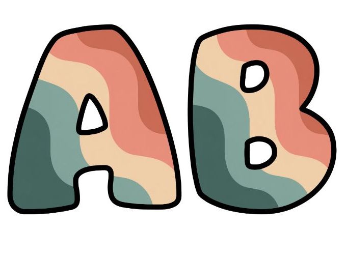 Soft Retro Warm Patterns Lettering Set | Classroom Display | Upper & Lowercase, 0-9 and Signs