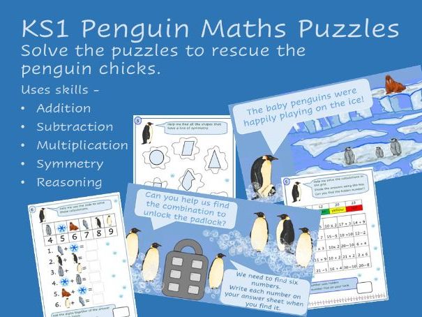 KS1 Penguin Maths puzzles