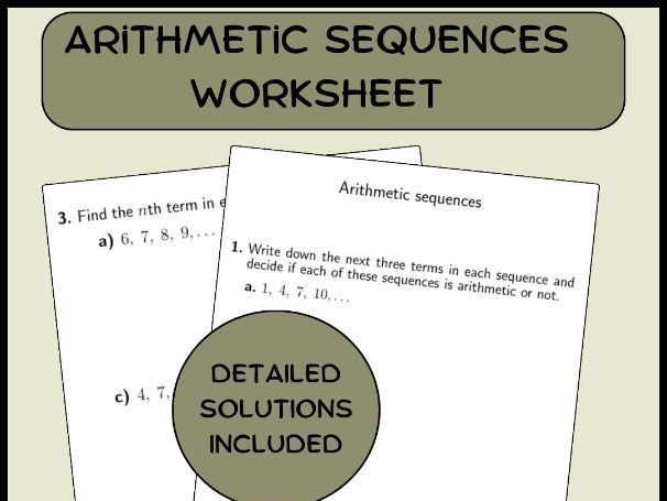 Arithmetic sequences worksheet (with solutions)