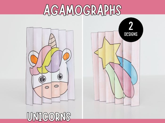 Magical Agamographs - Printable Unicorn Craft for Kids
