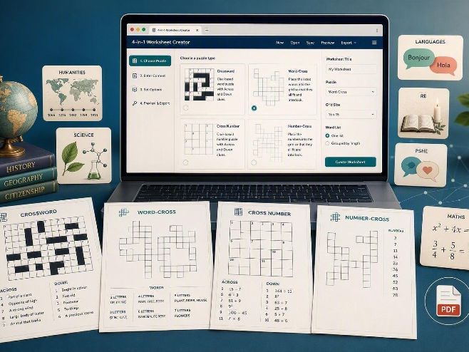 Criss-Cross Puzzle Maker: 4-in-1 Tool