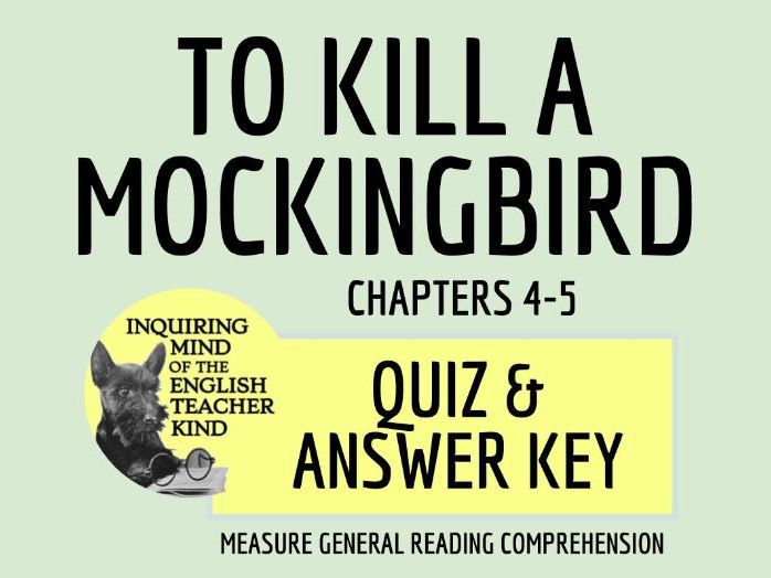 To Kill a Mockingbird Quiz Chapters 45 Teaching Resources