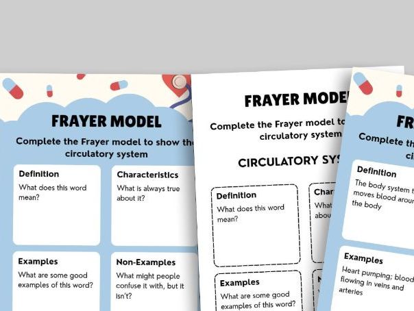 Year 6 Science Frayer Models – Key Vocabulary Across Units