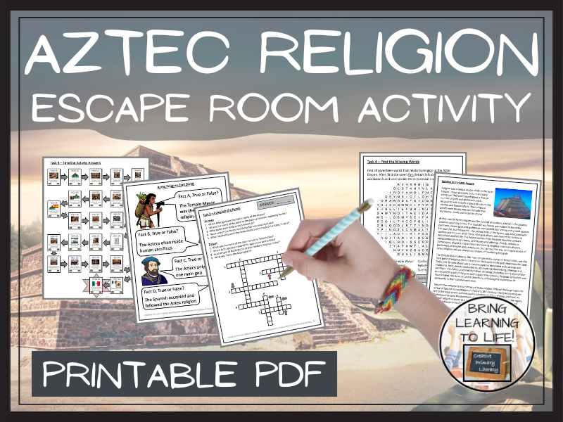 Religion in the Aztec Empire Escape Room Activity