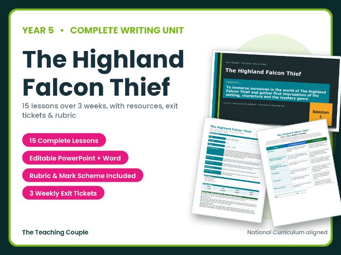 The Highland Falcon Thief | Year 5 English Unit | 15 Complete Lessons + Resources + Mark Scheme