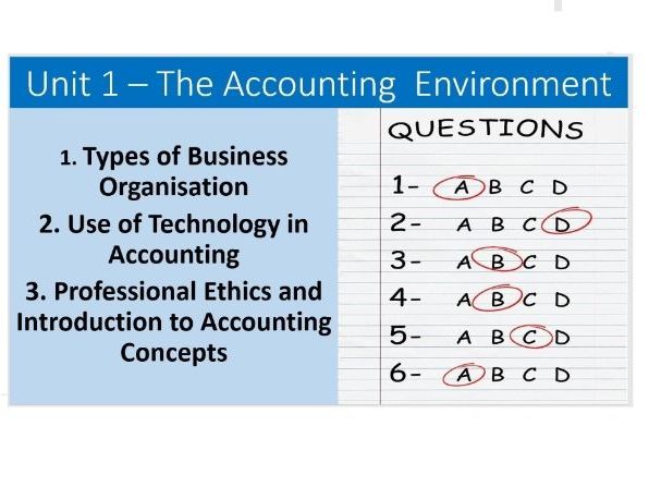 GCSE Accounting The Accounting Environment review assessment