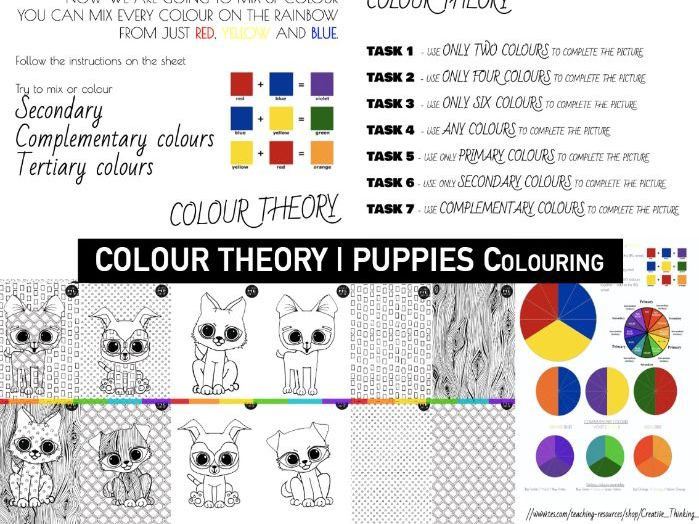 COLOUR THEORY PUPPIES Colouring Teaching Resources