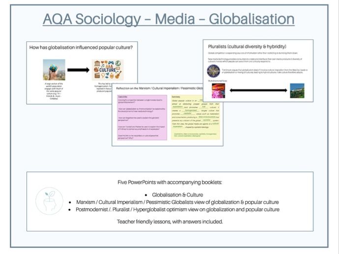 Sociology AQA Media Unit - Globalisation Lesson Pack