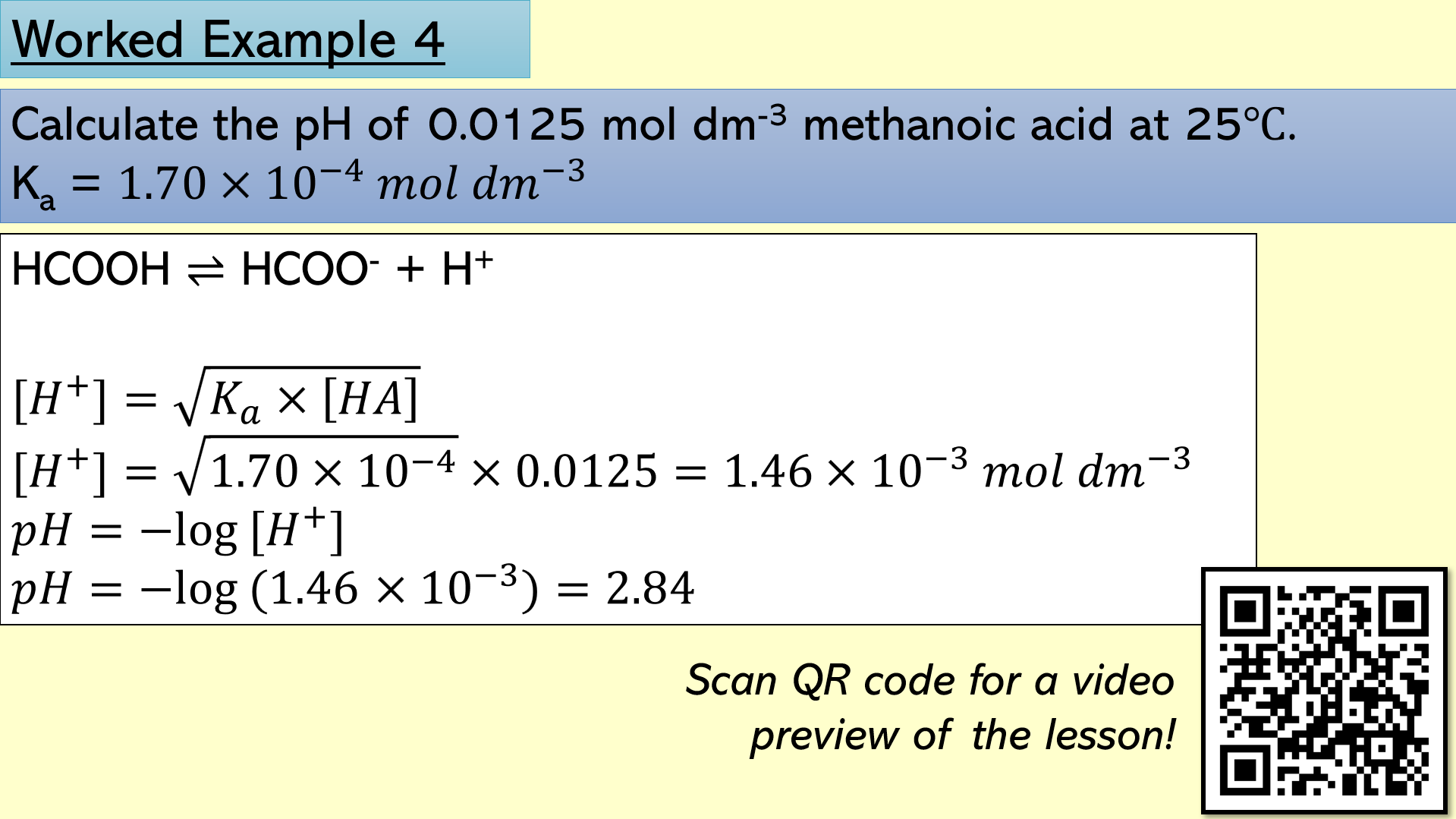 pH calculations | strong and weak acids | Ka (scan for video preview ...