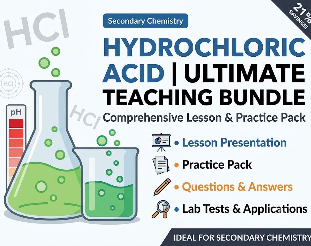 Mastering Hydrochloric Acid | Complete Lesson Slides, Worksheets, Questions & Answers Bundle