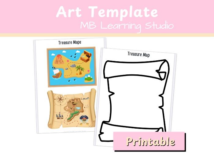 Treasure Map Art Template – Pirate Craft Activity for EYFS, KS1 & Kindergarten