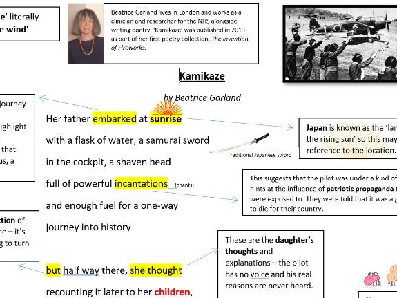 Kamikaze Fully Annotated Poem GCSE 7+