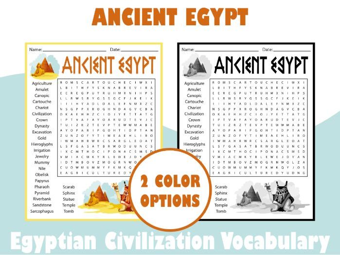 Ancient Egypt Word Search | Egyptian Civilization Vocabulary Puzzle