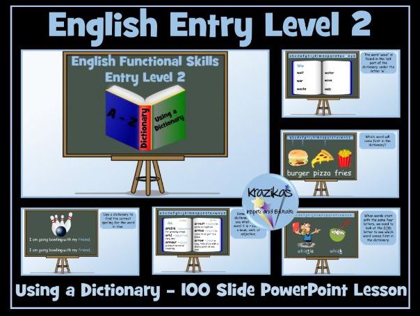 entry-level-2-english-using-a-dictionary-teaching-resources