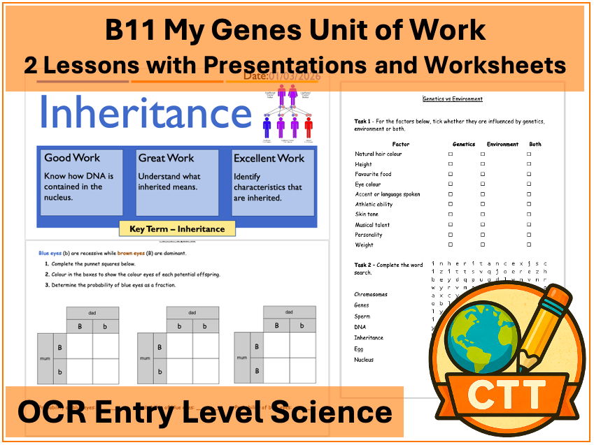 OCR Entry Level Science - B11 My Genes - 2 Lessons