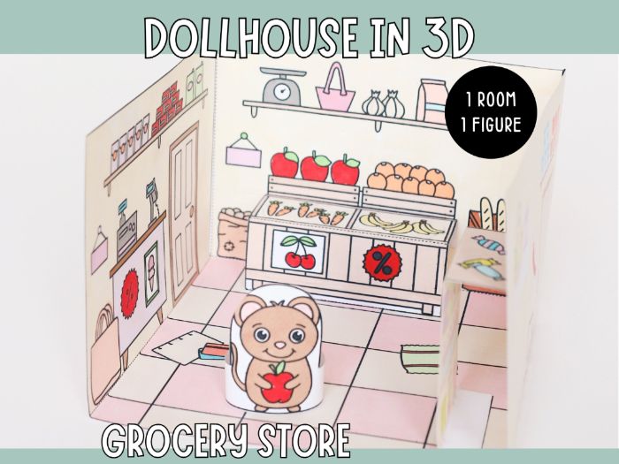 Dollhouse in 3D Craft - Grocery Store