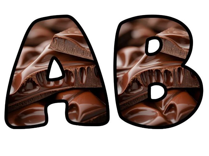 Chocolate Bar Drizzle Alphabet Letters | Classroom Display, A-Z 0-9 and Signs