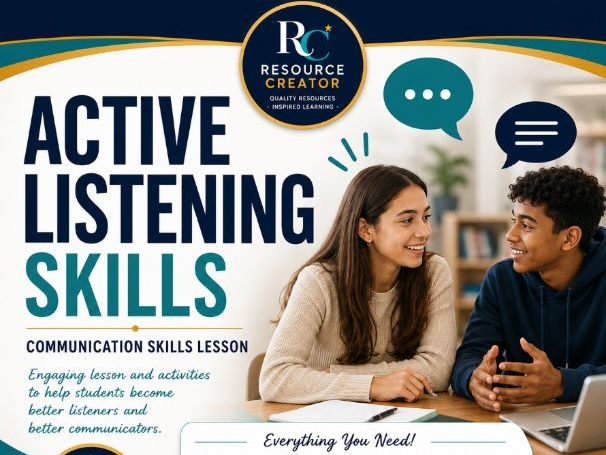 Active Listening Skills Lesson | Editable PowerPoint, Workbook, Activities & Teacher Guide