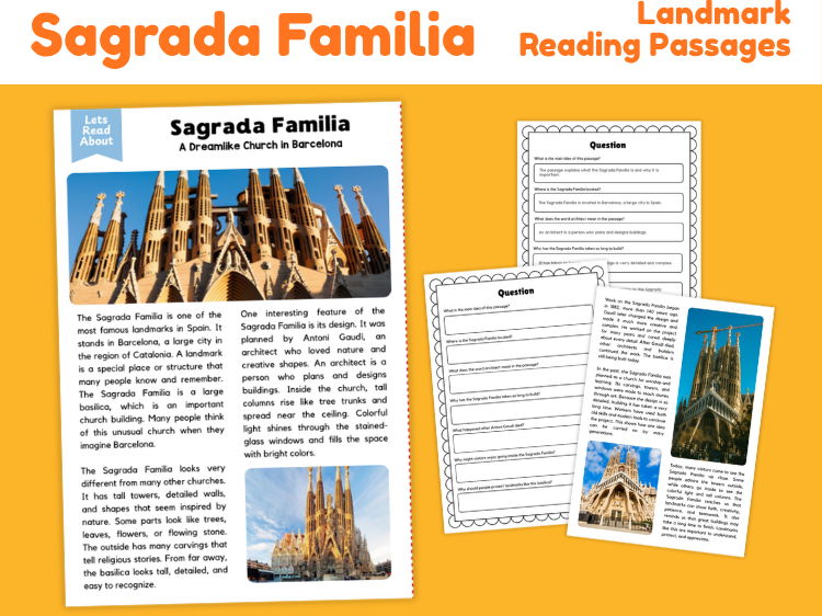 Sagrada Familia Reading Comprehension | Famous Landmark Passage