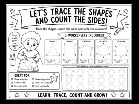 Let's Trace the Shapes + Count the Sides