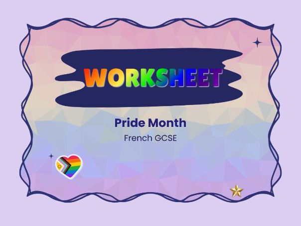 Mois des fiertés – Pride Month – French GCSE worksheet