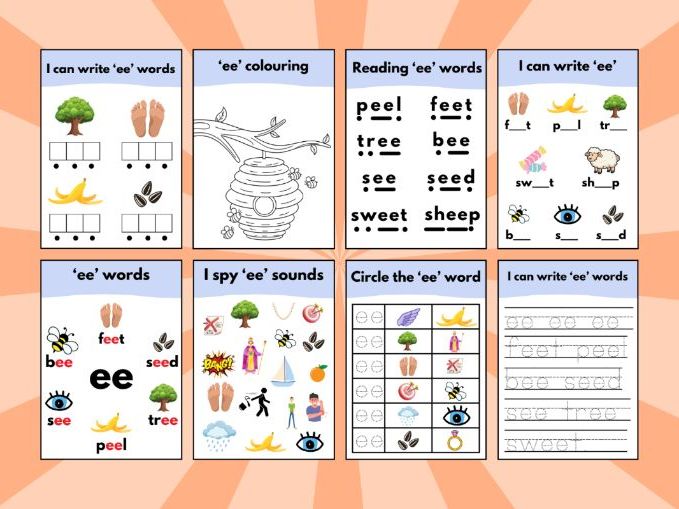 ‘ee’ Phonics Sound Workbook – Early Reading & Writing Activities