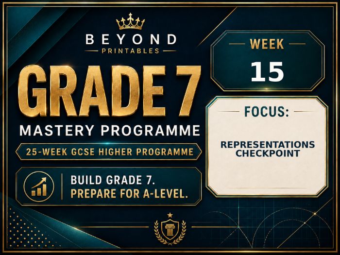 Grade 7 GCSE Higher Maths Week 15: Representations Checkpoint | Mastery Retrieval Practice Pack