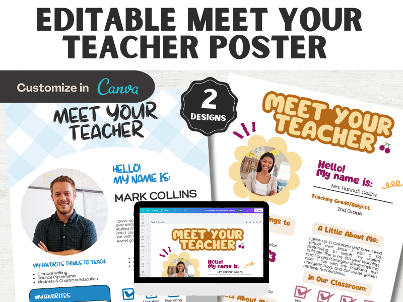 Editable Meet the Teacher Poster Template