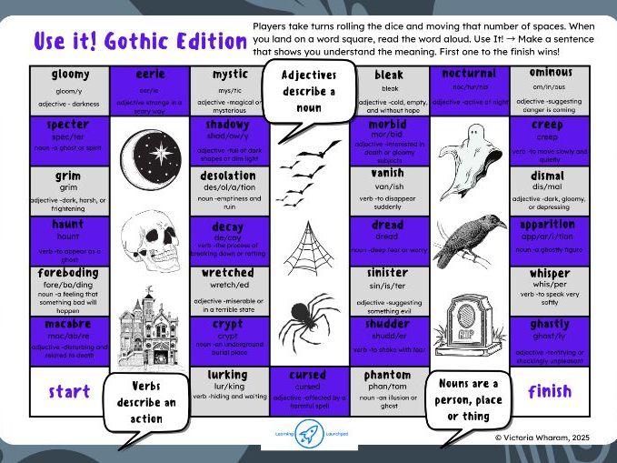 Gothic Vocabulary Board Game