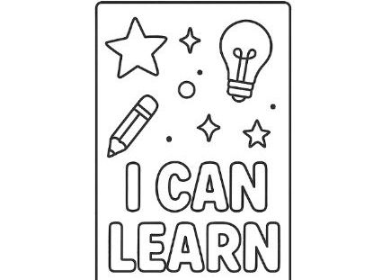 Growth Mindset Bookmark colouring template