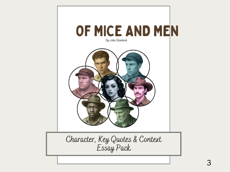 IGCSE EDEXCEL Literature- Character Essay Pack, Key Quotes & Context