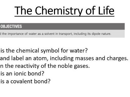 IAL Edexcel Bio L1 Chemistry of Life